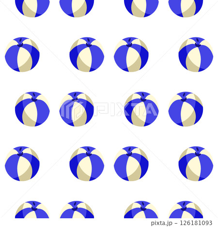 Blue Beach Ball Seamless Pattern 126181093