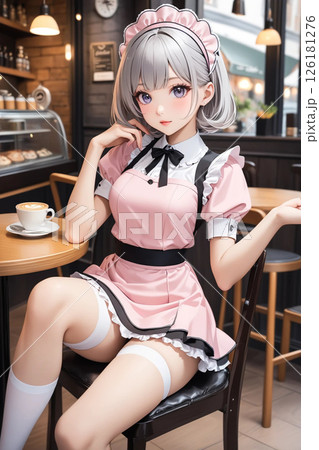 メイドドレスを着た少女 126181276