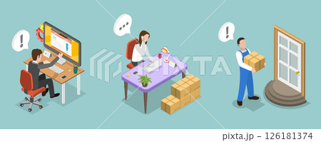 3D Isometric Flat Vector Illustration of Reseller and Distributor, E-commerce and Marketplace Business 126181374