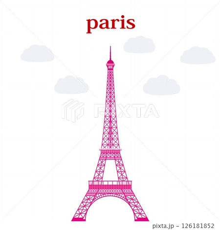 エッフェル塔　tour eiffel　パリ　paris　フランス　france　ピンク 126181852