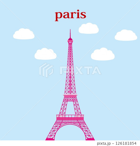 エッフェル塔　tour eiffel　パリ　paris　フランス　france　ピンク 126181854