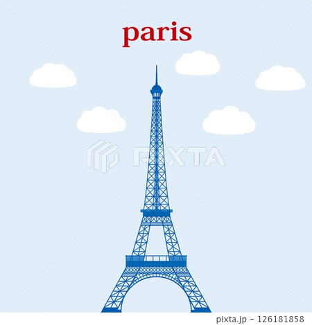 エッフェル塔　tour eiffel　パリ　paris　フランス　france　ブルー 126181858