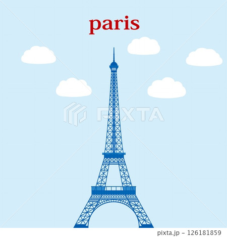エッフェル塔　tour eiffel　パリ　paris　フランス　france　ブルー 126181859