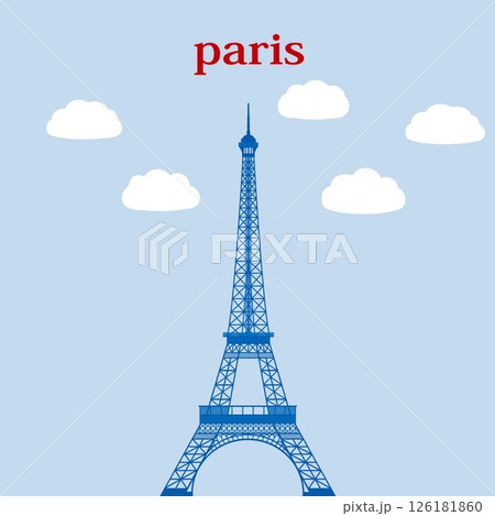 エッフェル塔　tour eiffel　パリ　paris　フランス　france　ブルー 126181860