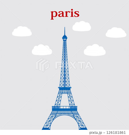 エッフェル塔　tour eiffel　パリ　paris　フランス　france　ブルー 126181861