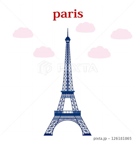 エッフェル塔　tour eiffel　パリ　paris　フランス　france　ネイビー 126181865