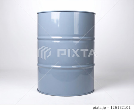 Gray Metal Drum Standing Upright Gray Metal Drum Standing Upright 126182101