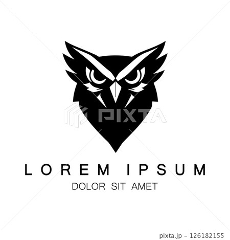 Black owl logo template design with creative idea Black owl logo template design with creative idea 126182155