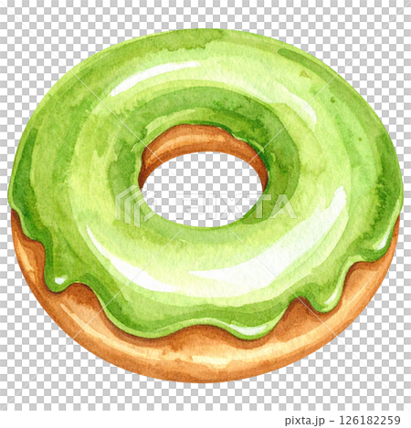 Watercolor Matcha Clipart Collection AI Generative 126182259
