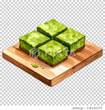 Watercolor Matcha Clipart Collection AI Generative 126182275