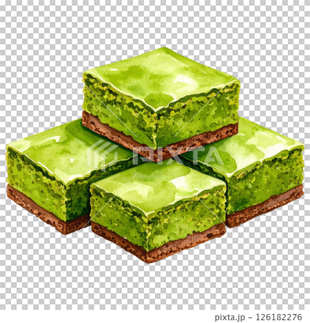Watercolor Matcha Clipart Collection AI Generative 126182276
