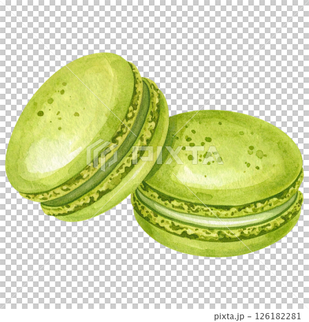 Watercolor Matcha Clipart Collection AI Generative 126182281