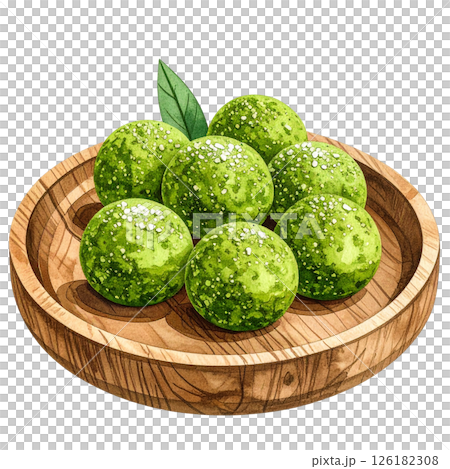 Watercolor Matcha Clipart Collection AI Generative 126182308