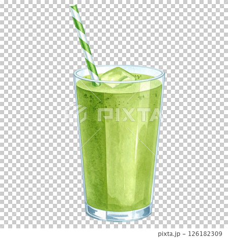 Watercolor Matcha Clipart Collection AI Generative 126182309