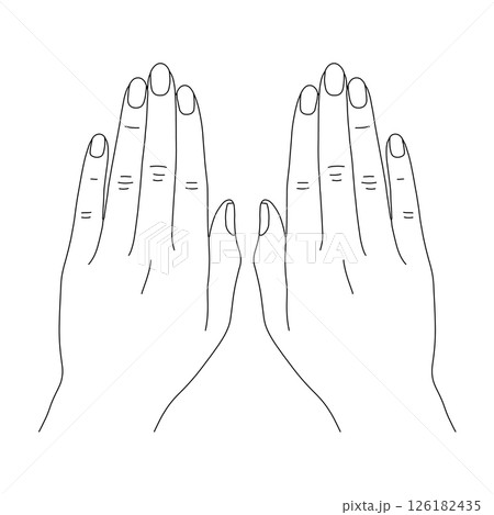 両手の手の甲 126182435
