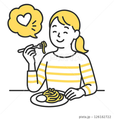 食事を楽しむ女性 126182722