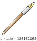 ゆるめシンプル細め丸筆　アナログ風 126182868