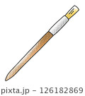 ゆるめシンプル細め平筆　アナログ風 126182869