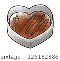 ゆるめシンプルなハートカップのチョコ　アナログ風 126182886