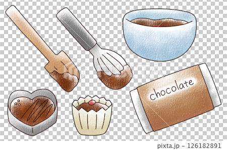 ゆるめシンプルなチョコ菓子作りセット　アナログ風 126182891