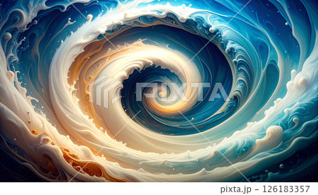 Underwater vortex making blue colour harmony .Background concept. Generated Image 126183357