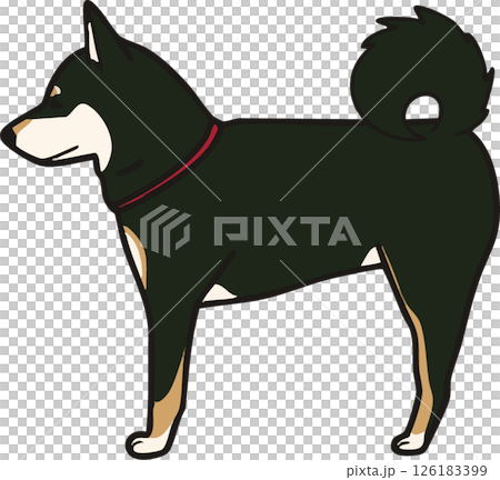 黑色柴犬側面的簡單插圖 黑色柴犬側面的簡單插圖 126183399