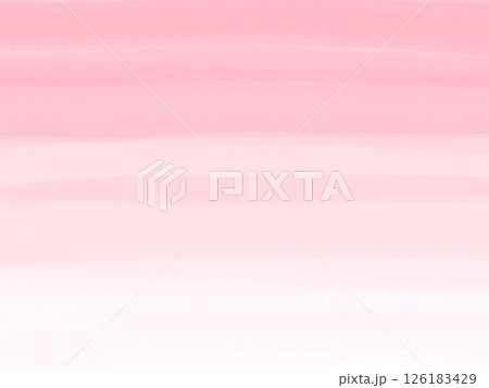 淡い桃色の水彩筆で描いたグラデーション背景 126183429