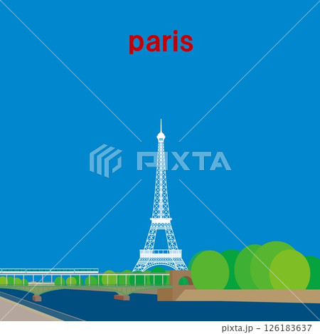 エッフェル塔 tour eiffel セーヌ川 la seine パリ paris フランス 春風景 エッフェル塔 tour eiffel セーヌ川 la seine パリ paris フランス 春風景 126183637