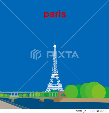 エッフェル塔 tour eiffel セーヌ川 la seine パリ paris フランス 春風景 エッフェル塔 tour eiffel セーヌ川 la seine パリ paris フランス 春風景 126183639