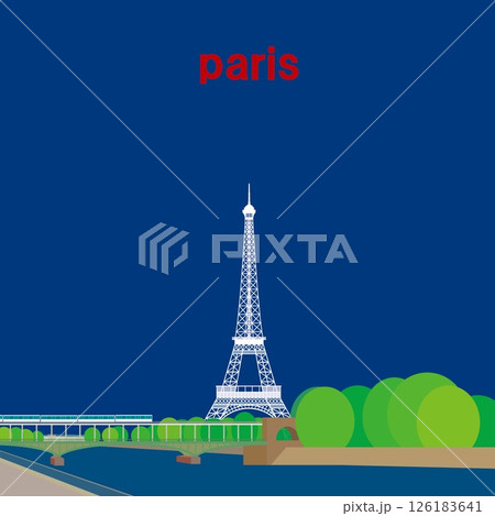 エッフェル塔 tour eiffel セーヌ川 la seine パリ paris フランス 春風景 エッフェル塔 tour eiffel セーヌ川 la seine パリ paris フランス 春風景 126183641