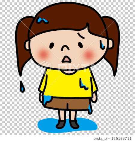 A soaking wet child (girl 2) 126183711