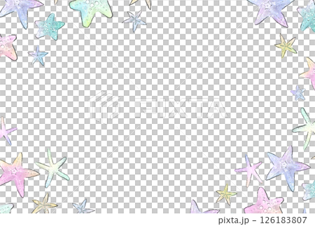 Colorful and cute pastel colored starfish background frame 126183807