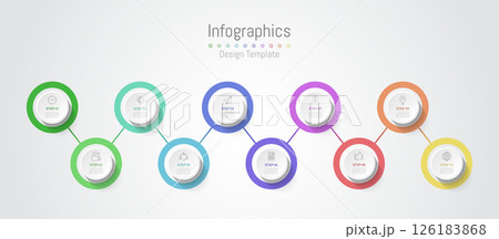 Infographic 10 options design elements for your business data. Vector Illustration. 126183868