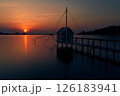 四ツ手網　日没 126183941