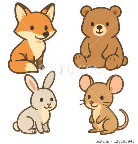 かわいい動物たちのセット 126183945