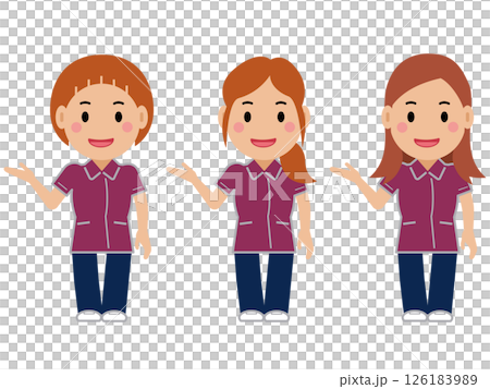 A smiling female nurse in a maroon uniform says, "Come here." Part 2 A smiling female nurse in a maroon uniform says, "Come here." Part 2 126183989