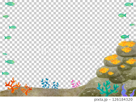 水彩水下背景自然海圖 126184320