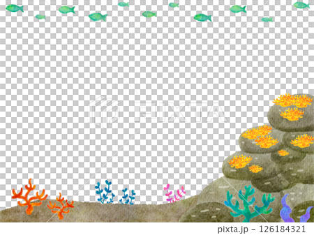 水彩水下背景自然海圖 126184321