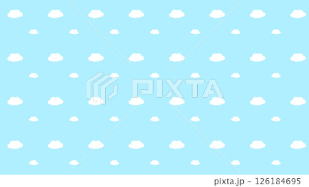 ポップで可愛い子供部屋風カラーの雲柄 126184695