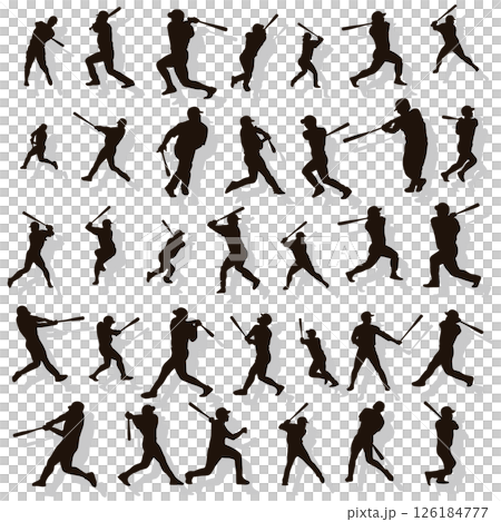 Illustration material: Sports silhouette set baseball Illustration material: Sports silhouette set baseball 126184777