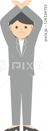 ばつ　NOを示すスーツの女性 126184783