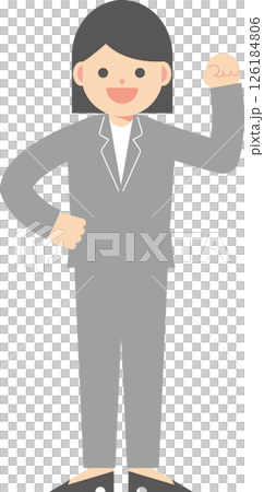 一位穿著西裝的女人舉起拳頭 一位穿著西裝的女人舉起拳頭 126184806