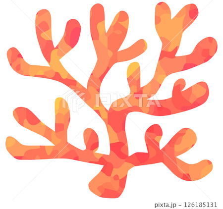 かわいいサンゴのイラスト 赤色 ベクター素材 かわいいサンゴのイラスト 赤色 ベクター素材 126185131