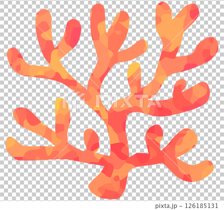 かわいいサンゴのイラスト 赤色 ベクター素材 かわいいサンゴのイラスト 赤色 ベクター素材 126185131