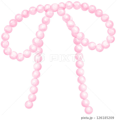 Cute Pink Pearl Bow Watercolor Vintage y2k Stlye Cute Pink Pearl Bow Watercolor Vintage y2k Stlye 126185209