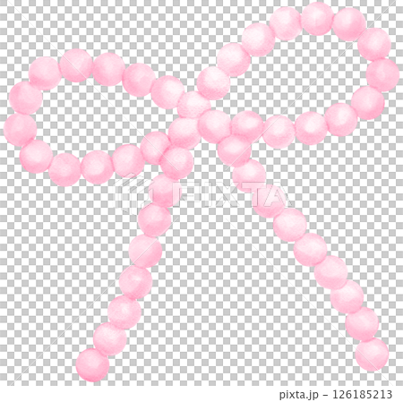 Pink Pearl Ribbon Bow Watercolor Vintage y2k Stlye Pink Pearl Ribbon Bow Watercolor Vintage y2k Stlye 126185213