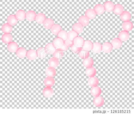 Pink Pearl Bow Watercolor Vintage Pink Pearl Bow Watercolor Vintage 126185215