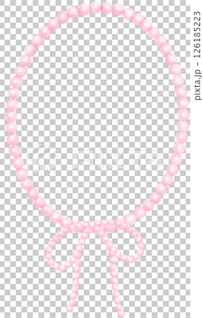 Pink Pearl Frame Oval Shape with ribbon bow watercolor Pink Pearl Frame Oval Shape with ribbon bow watercolor 126185223