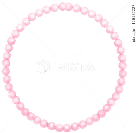Pink Pearl Frame Circle shape watercolor 126185227
