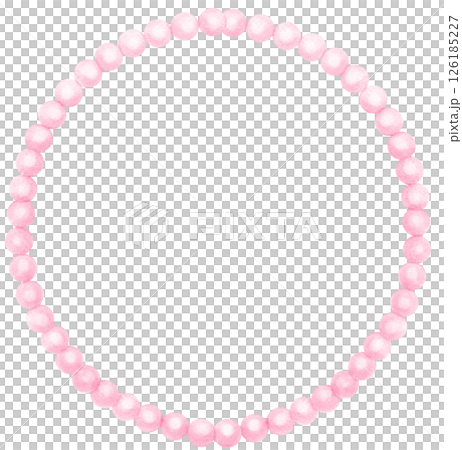 Pink Pearl Frame Circle shape watercolor 126185227